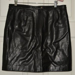 Whet Blu Genuine Black Leather Pencil Skirt Mini NWOT Size 12